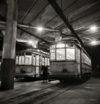 April  Baltimore Maryland Trolleys inside the Park Terminal at night